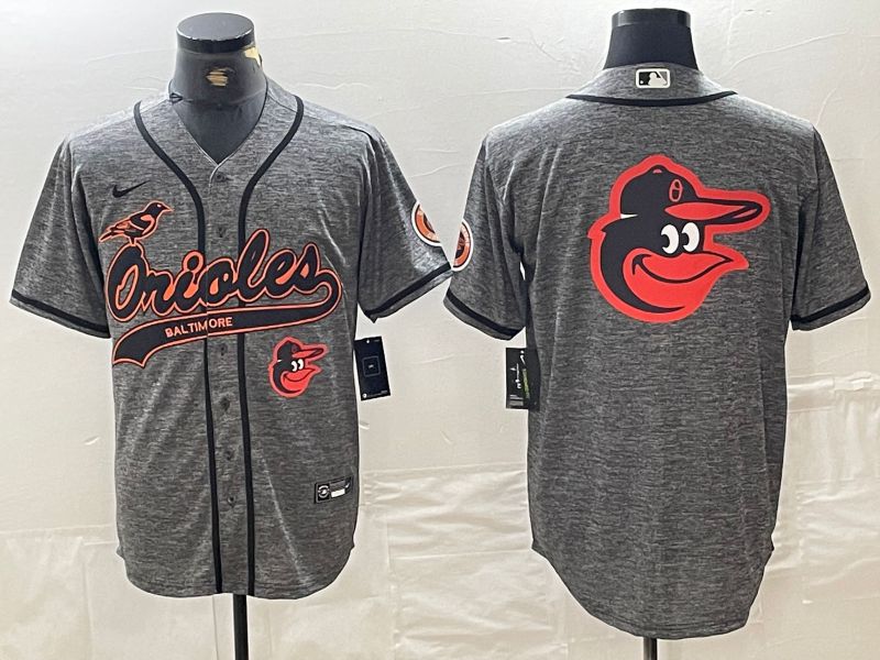 Men Baltimore Orioles Blank Grey Jointly 2024 Nike MLB Jersey style 8->baltimore orioles->MLB Jersey